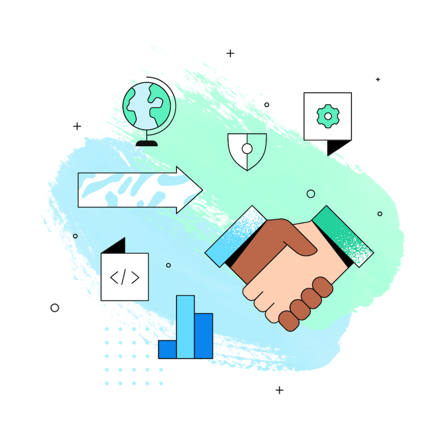 hand shake illustratioln